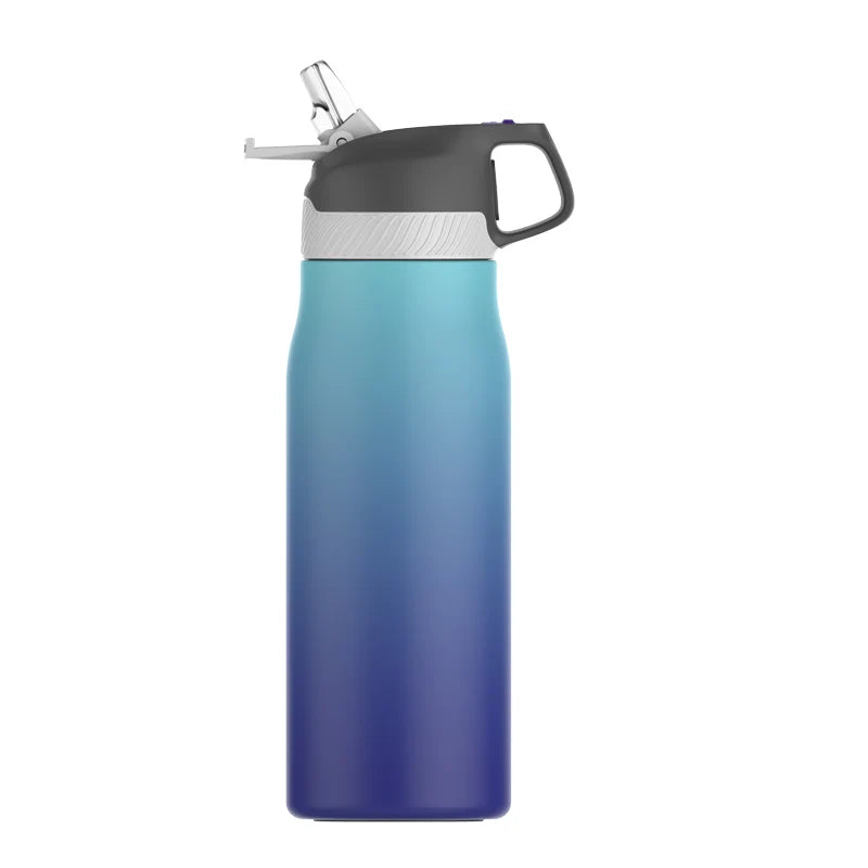 adult water bottle with straw - Blue