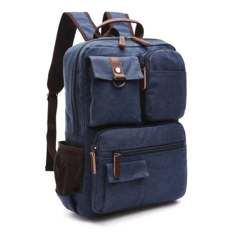vintage canvas backpack - Dark Blue