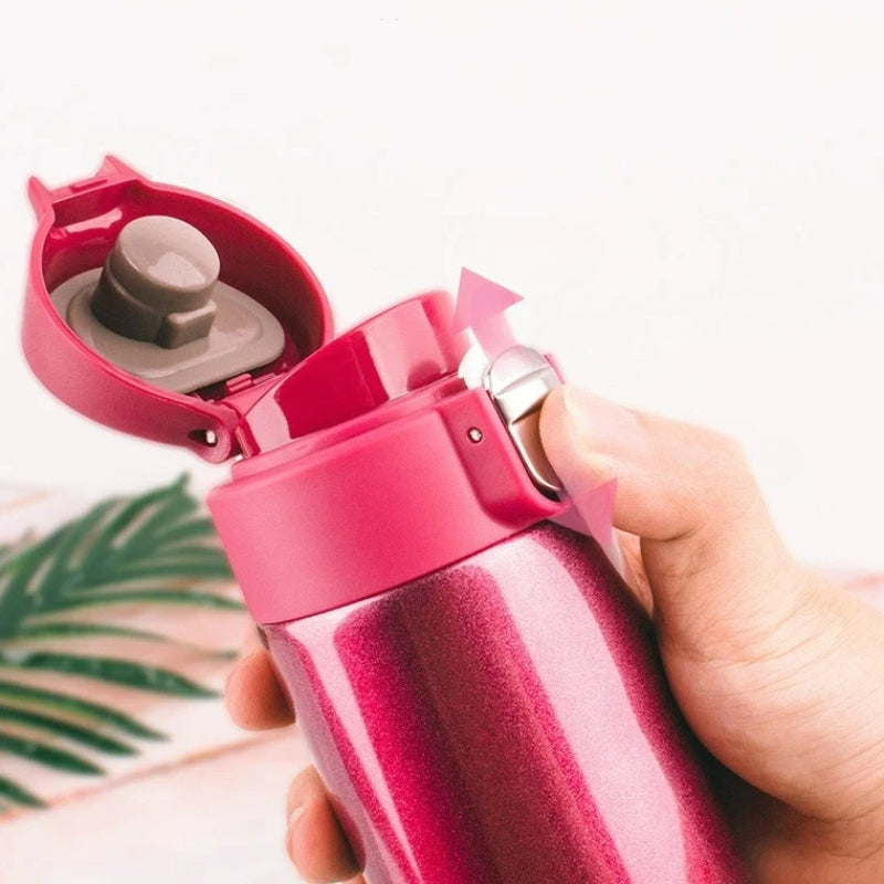 thermos insulated water bottle lid opening - Fuchsia - Black - White - Brown