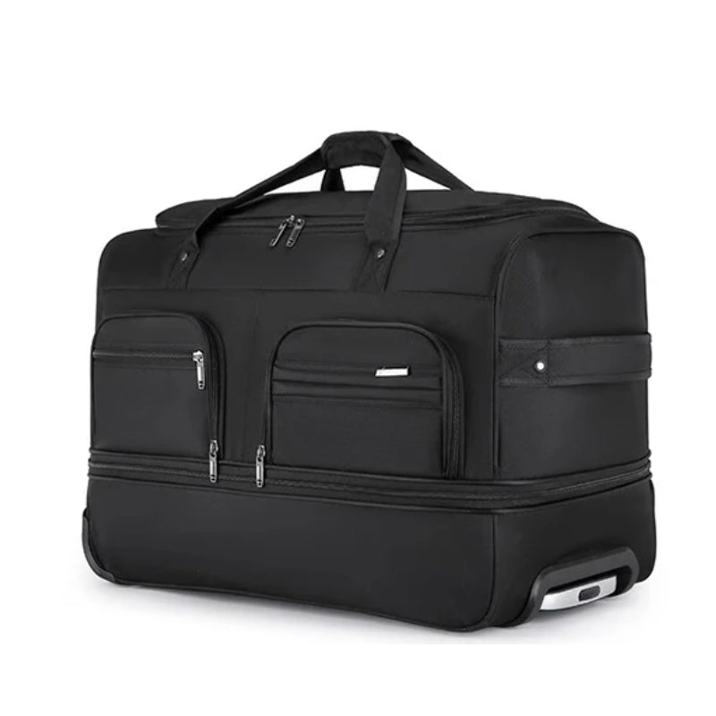 trolley travel bag two zippered pockets - Black