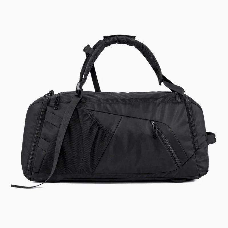 luxury travel bag for men close up zipper - Black