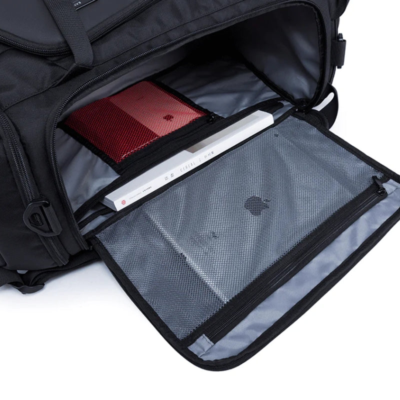 luxury travel bag for men open compartment - Grey - Gray - Black