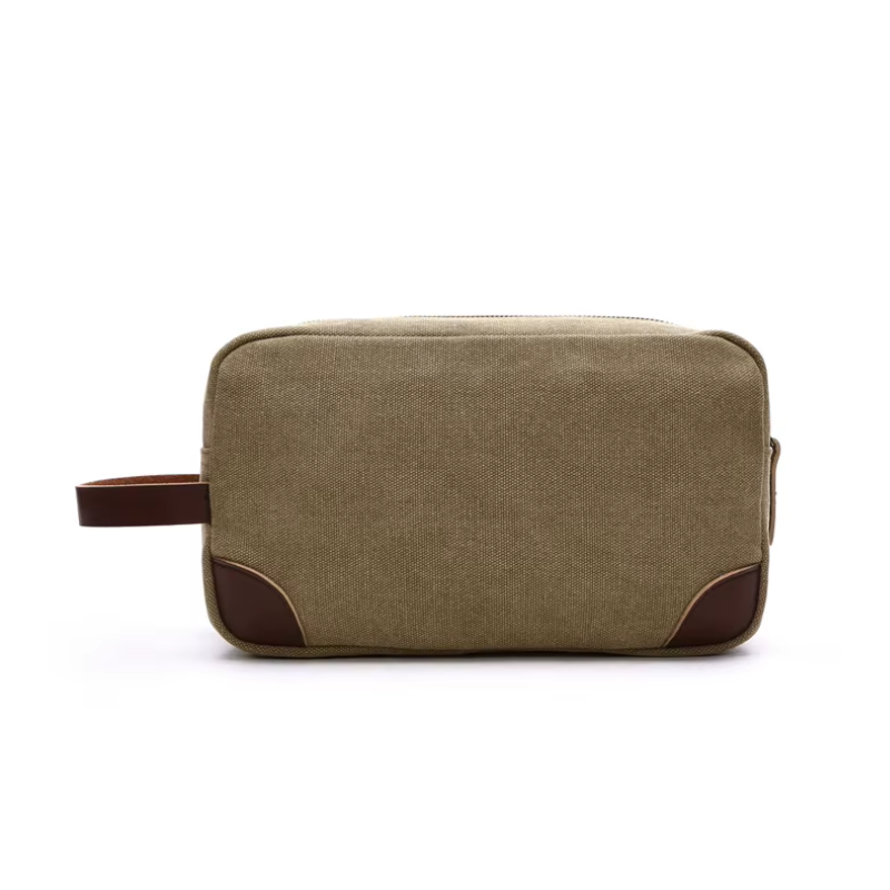 men's toiletry bag close up on product - Khaki