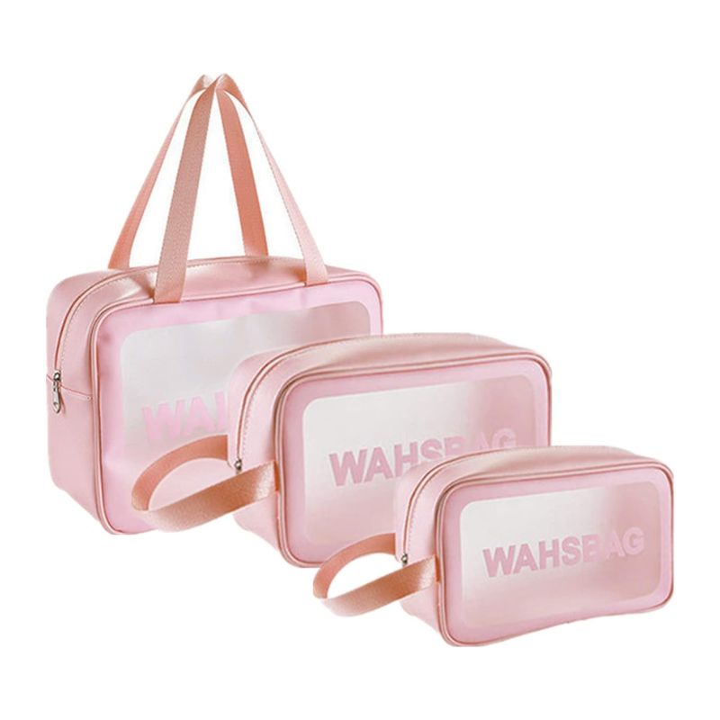 toiletry bag airplane checked luggage - Black - Pink - White