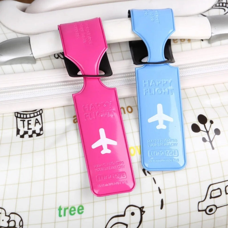 luggage tag airplane - Black - Blue - Pink - Fuchsia - Yellow