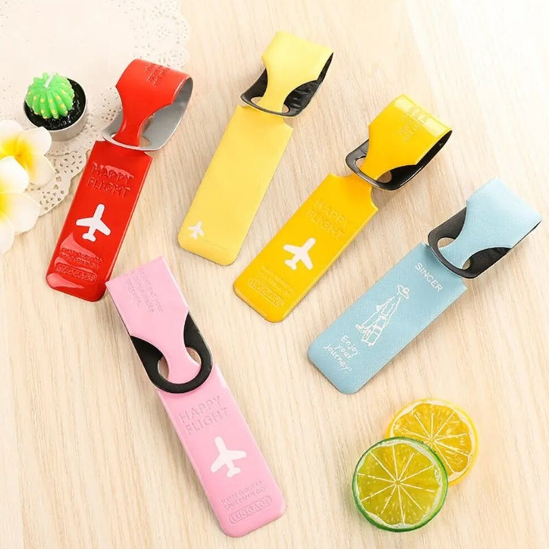airplane suitcase tag - Black - Blue - Pink - Fuchsia - Yellow