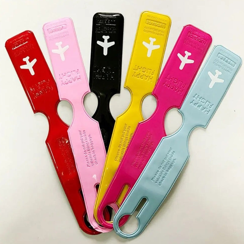 plastic suitcase tag - Black - Blue - Pink - Fuchsia - Yellow