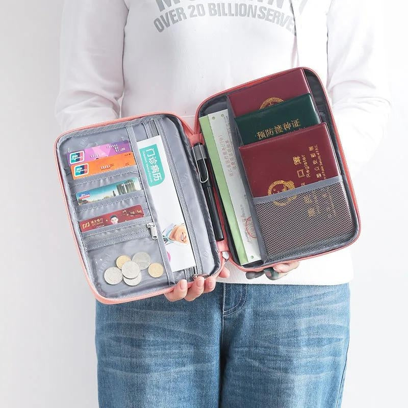 travel documents pouch - Navy Blue - Sky Blue - Black - Pink - Grey - Gray