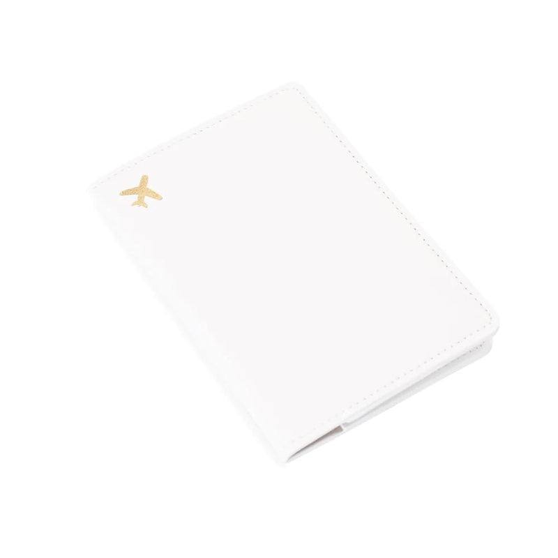 leather passport holder for men - White