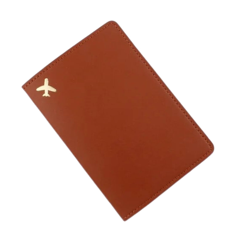 leather passport protector - Brown
