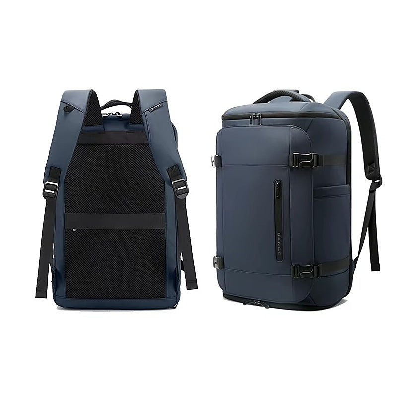 Sac à dos de voyage cabine homme bleu, vues de face et de dos