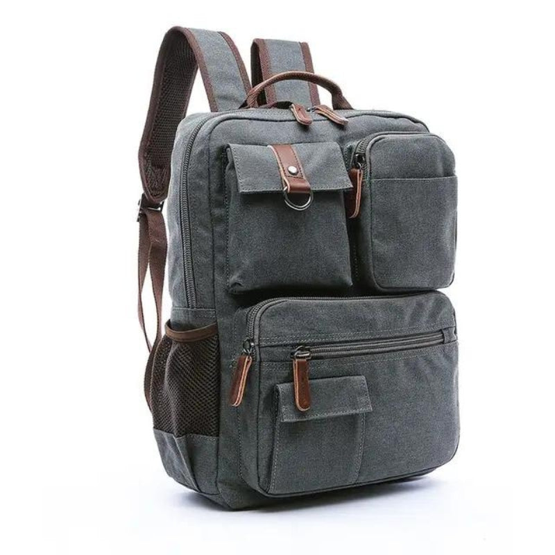 vintage canvas backpack - Grey - Gray