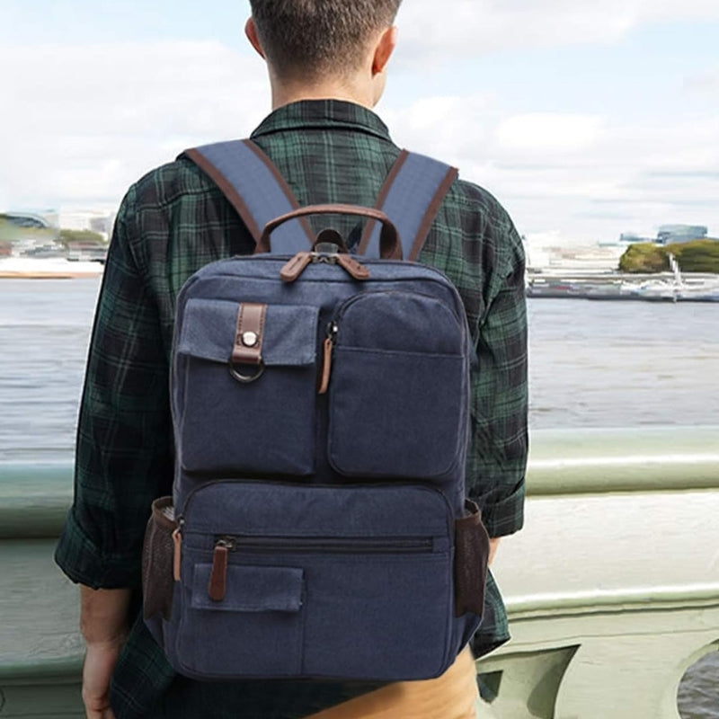 vintage canvas backpack - Dark Blue - Grey - Gray - Army green - Khaki