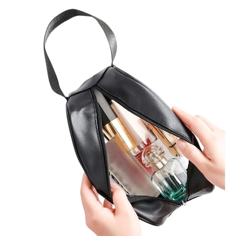 clear toiletry bag for flights - Black - Pink - White